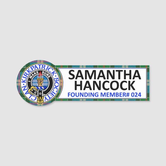 ETIQUETA PARA NOMBRES CKS NAME BADGE #024 SAMANTHA HANCOCK (Anverso)