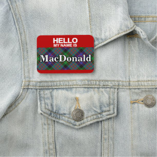 Etiqueta Para Nombres Clan escocés MacDonald Tartan