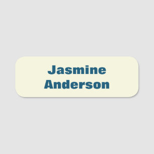 Etiqueta Para Nombres Color azul negrita del océano Minimalista beige mo