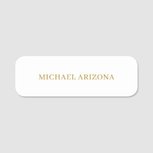 Etiqueta Para Nombres Color dorado y blanco minimalista simple moderno