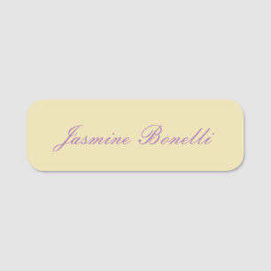 Etiqueta Para Nombres Color Minimalista paqueño beige profesional moder