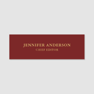 Etiqueta Para Nombres Color rojo oscuro y oro Colores profesional modern