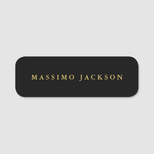Etiqueta Para Nombres Colores de oro negro Profesional Minimalista de mo