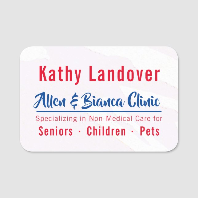 Etiqueta Para Nombres Confianza roja y azul (Anverso)