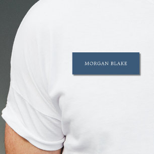 Etiqueta Para Nombres Consultor Minimalista Elegante Azul Blanco