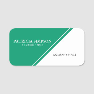 Etiqueta Para Nombres Cool Jade Green Pep With Crisp White: Frescura