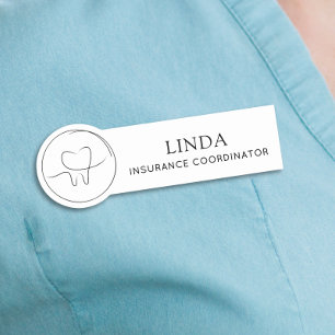 Etiqueta Para Nombres Coordinador de Seguro Dental Minimalista