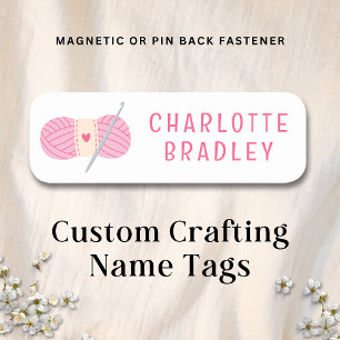 Etiqueta Para Nombres Crochet Moderno Crocheting Personalizado Negocios