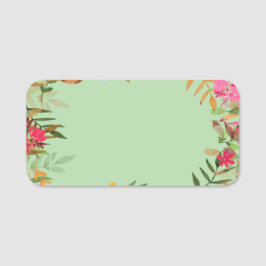 Etiqueta Para Nombres Custom Blank Floral Design Name Tag