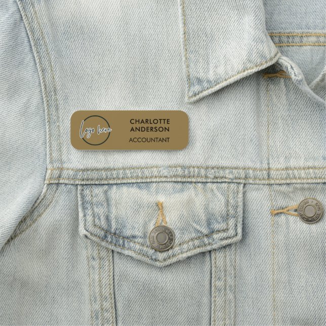 Etiqueta Para Nombres Custom Business Logo Basic Employee Gold Staff  (In situ)