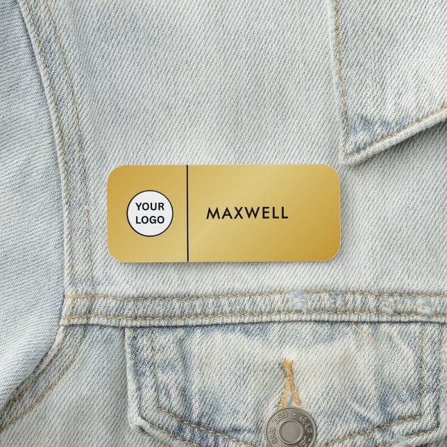 Etiqueta Para Nombres Custom Business Logo | Basic Employee Staff Gold (Subido por el creador)