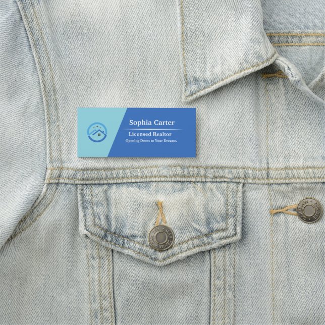 Etiqueta Para Nombres Custom Company Business Logo Employee Magnetic Nam (In situ)