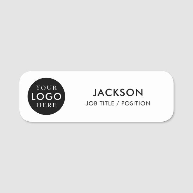 Etiqueta Para Nombres Custom Company Business Logo Staff Employee (Anverso)