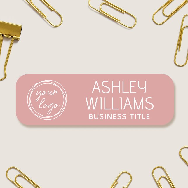 Etiqueta Para Nombres Custom Employee Name Logo Business Modern Pink (Subido por el creador)