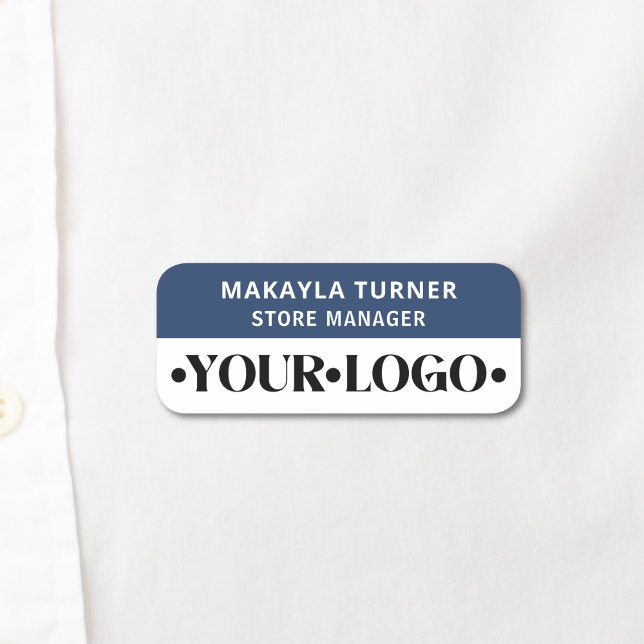 Etiqueta Para Nombres Custom Logo Employee Blue (Subido por el creador)