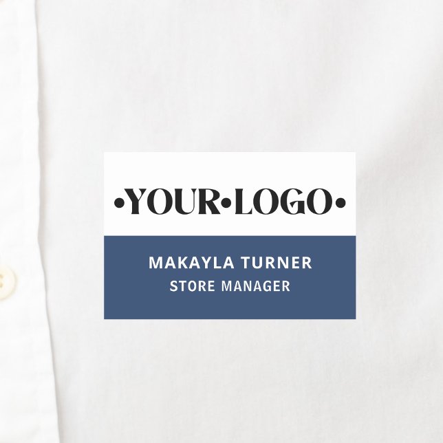 Etiqueta Para Nombres Custom Logo Employee Blue (Subido por el creador)