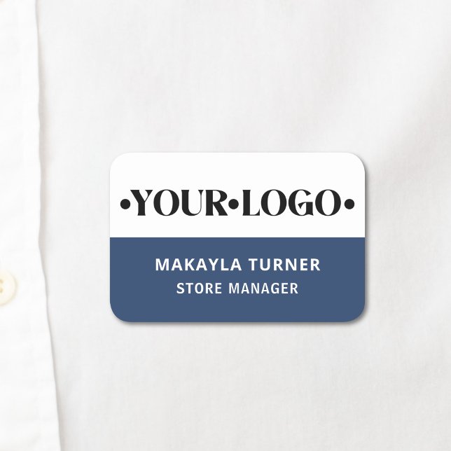Etiqueta Para Nombres Custom Logo Employee Blue (Subido por el creador)