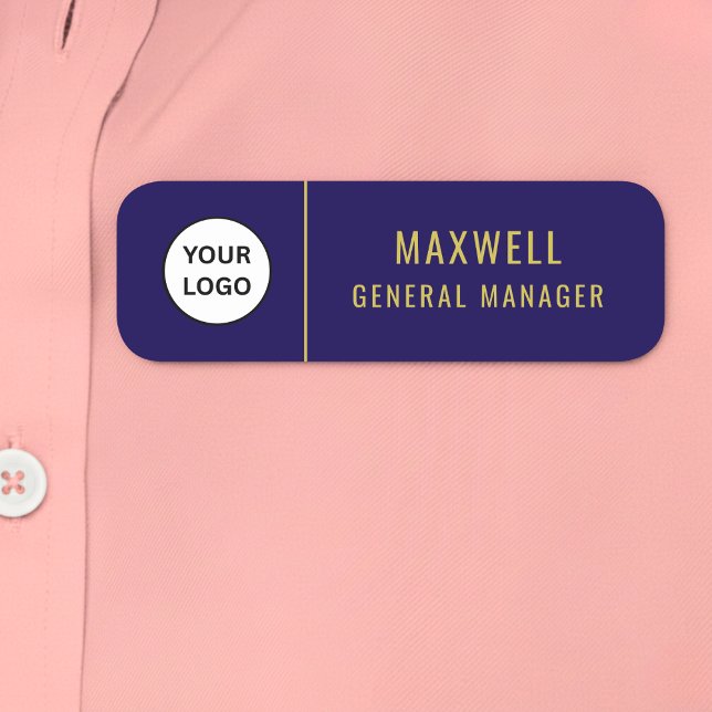 Etiqueta Para Nombres Custom Logo Employee Staff Safety Pin Blue (Subido por el creador)