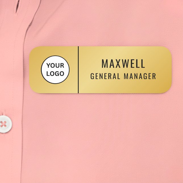 Etiqueta Para Nombres Custom Logo Employee Staff Safety Pin Gold (Subido por el creador)