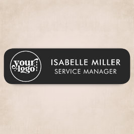 Etiqueta Para Nombres Custom Logo Magnetic Or Safety Pin Black Small