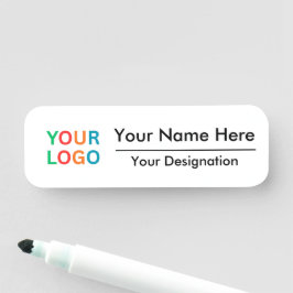 Etiqueta Para Nombres Custom Logo & Name Tag for Business Use