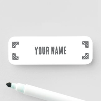 Etiqueta Para Nombres Custom Name Tag – Corner Brackets