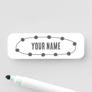 Etiqueta Para Nombres Custom Name Tag – Dotted Oval