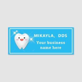 Etiqueta Para Nombres Dental de dientes brillante feliz  