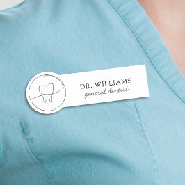 Etiqueta Para Nombres Dentista Minimalista