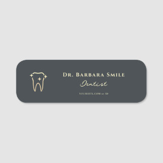 ETIQUETA PARA NOMBRES DENTISTA MODERNO ORTHODONTISTA DENTAL GOLD TOOTH