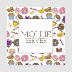 Etiqueta Para Nombres Desayuno Brunch Foods Diner Coffee Shop Server