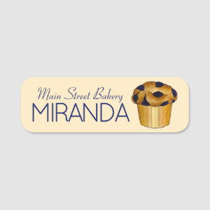 Etiqueta Para Nombres Desayuno pastelero Blueberry Muffin Brunch Panader