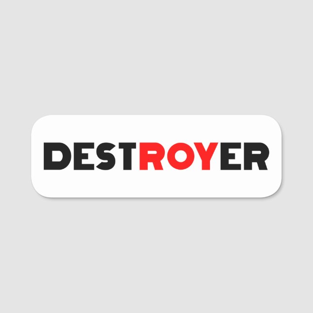 Etiqueta Para Nombres Destroyer Roy (Anverso)