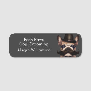 Etiqueta Para Nombres Dog Groomer Business Puppy Gray