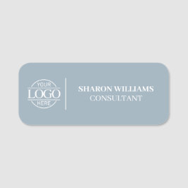 Etiqueta Para Nombres Dusty Blue Custom Business Logo Employee Magnetic