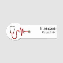 Etiqueta Para Nombres ECG Wave Stethoscope EKG Línea de latido