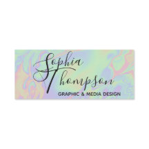Efecto holográfico moderno Script Rainbow Pastel