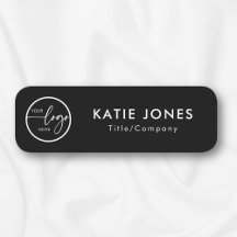 Elegant Black Personalizado Logo ID de empleado
