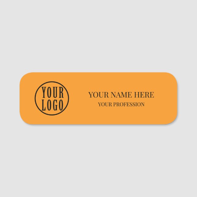 Etiqueta Para Nombres Elegant custom Logo Employee magnetic, safety pin (Anverso)