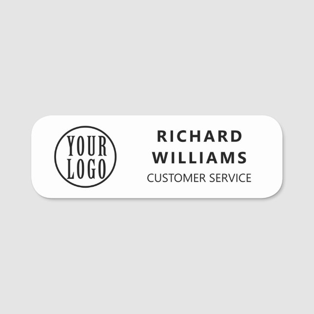 Etiqueta Para Nombres Elegant custom Logo Employee magnetic, safety pin (Anverso)