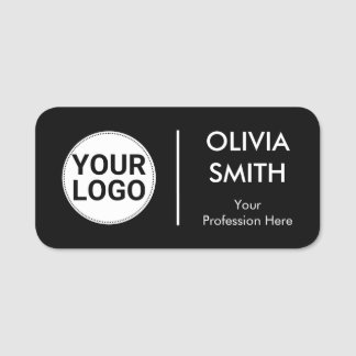 Etiqueta Para Nombres Elegant Dark Theme Simple Split in Half Employee