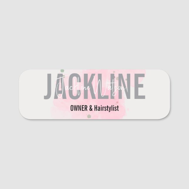 Etiqueta Para Nombres Elegant gold and black beauty salon (Anverso)