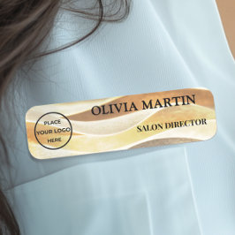 Etiqueta Para Nombres Elegant Gold Fabric-like Magnetic Name Badge