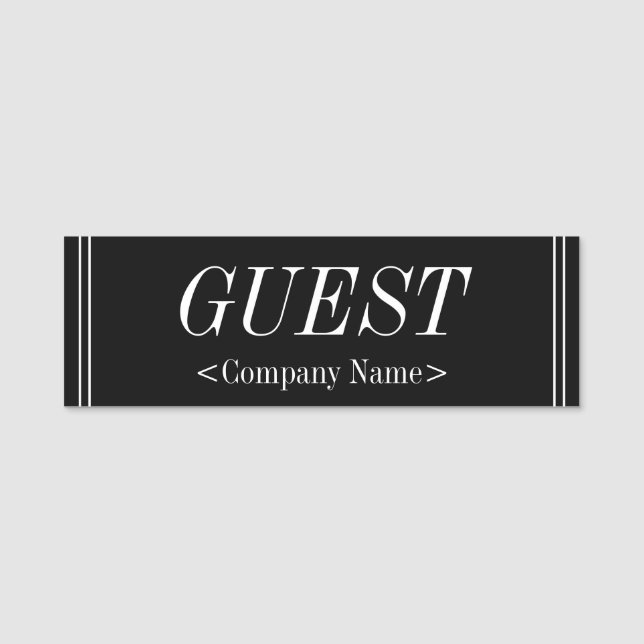 Etiqueta Para Nombres Elegant "GUEST" Name Tag (Anverso)