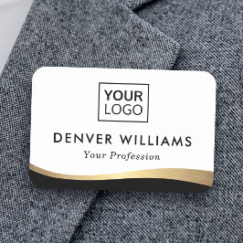 Etiqueta Para Nombres Elegante agregar logotipo con borde negro y gradie