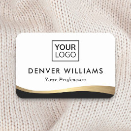 Etiqueta Para Nombres Elegante añadir logotipo negro falso borde de grad