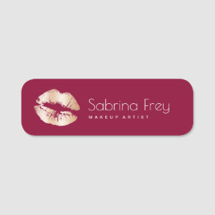Etiqueta Para Nombres Elegante artista moderno de maquillaje de labios d