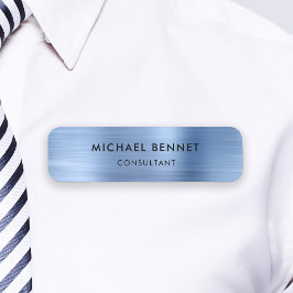 Etiqueta Para Nombres Elegante Blue Metallic Profesional Business