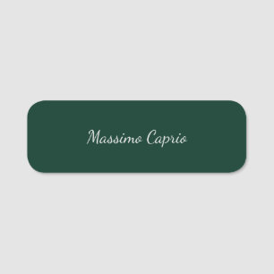 Etiqueta Para Nombres Elegante Casual Verde Oscuro Propio Nombre Letra a