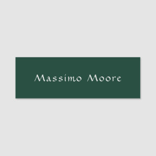 Etiqueta Para Nombres Elegante Casual Verde Oscuro Propio Nombre Manuscr
